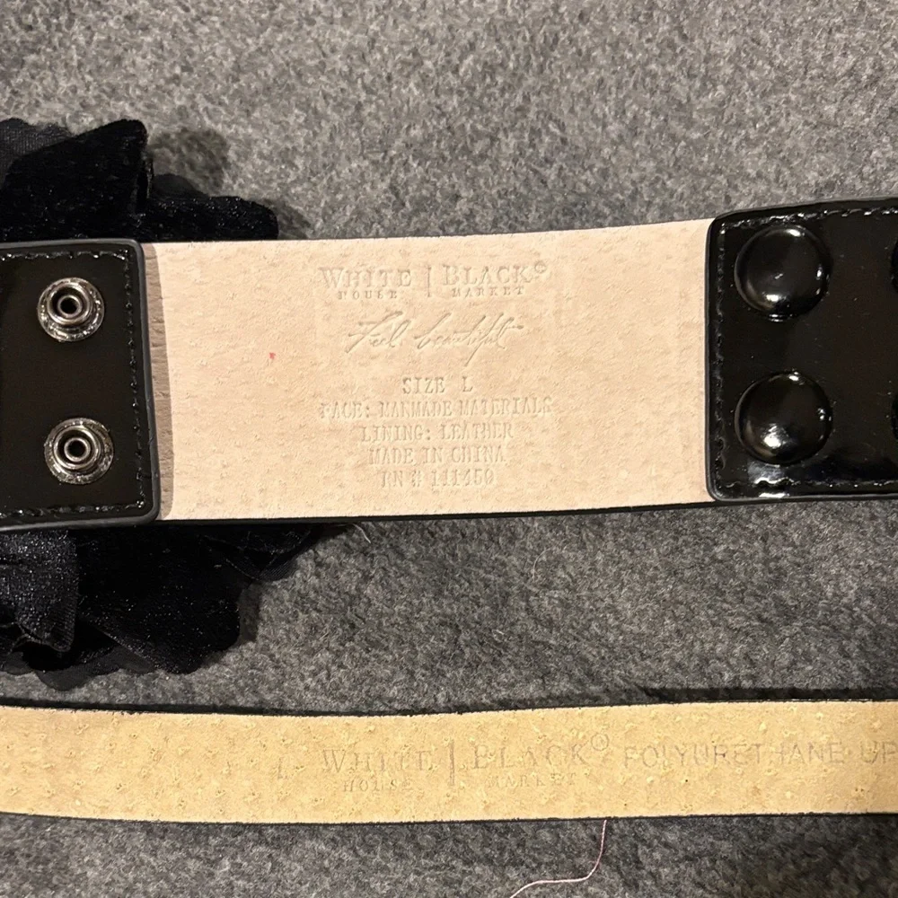 White House Black Market Floral Black and Metallic Belt Trio - Picture 3 of 8